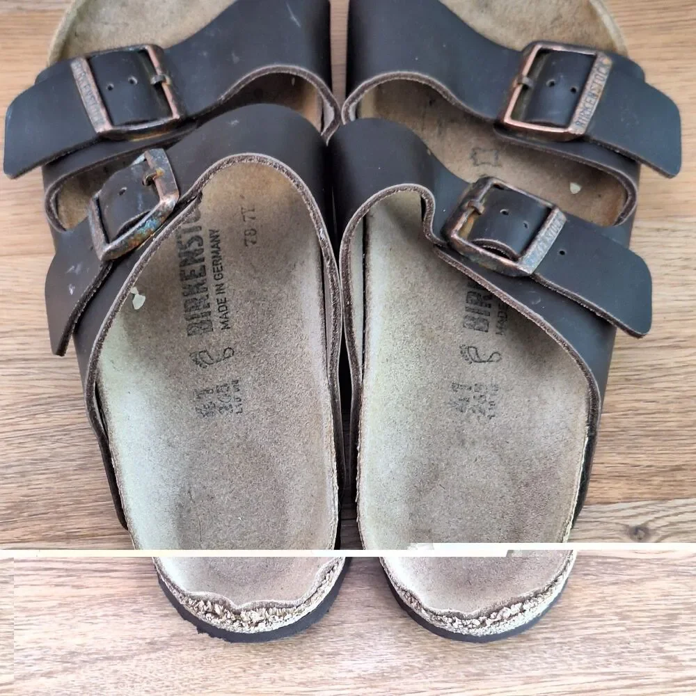 Birkenstock Arizona Birko-Flor Sandals.  Germany 41 men 8 women 10 dark brown